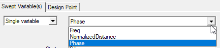 Swapt Variables tab, Single variable set to Phase.