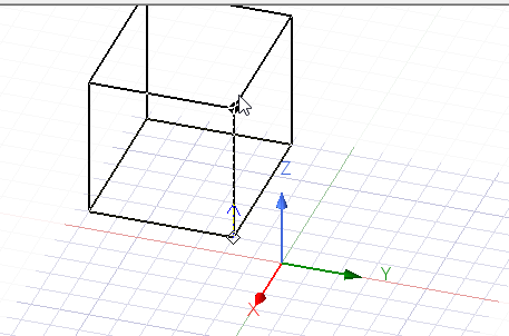 Modeler window with box outline.