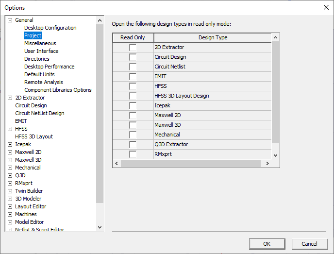Project Options