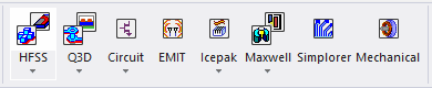 Main ribbon, HFSS icon highlighted.