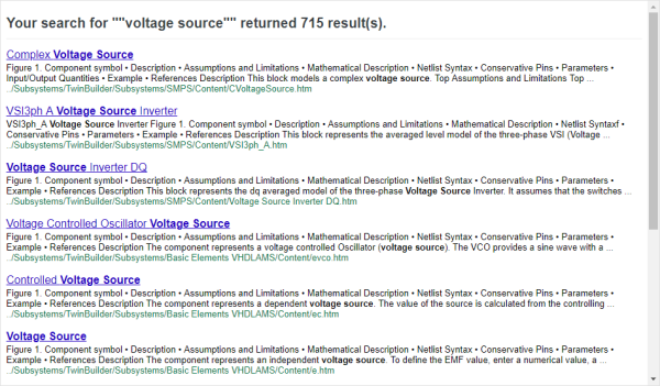 Search Results Using Quotation Marks For the Search Query Voltage Source