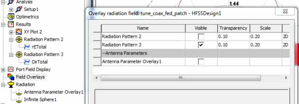 Overlay radiation dialog.
