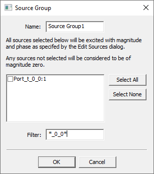 Source Group dialog.