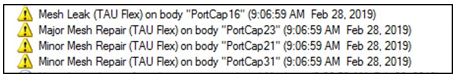 Message Manager warnings.