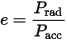 Radiation efficiency equation.