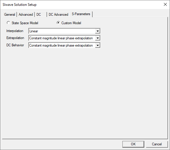 S-Parameters Tab > Custom Model