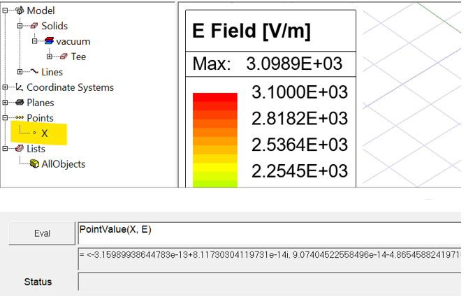 Fields Calculator displays the coordinate values for the two points specified in the argument list of PointValue