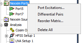 Ports Shortcut menu.