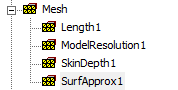 Project Tree showing mesh operation listed.