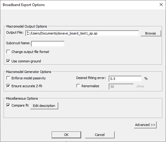 Broadband Export Options