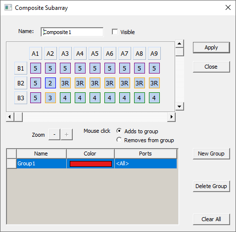 Composite Subarray dialog.