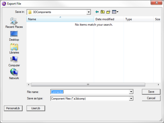Export File dialog.