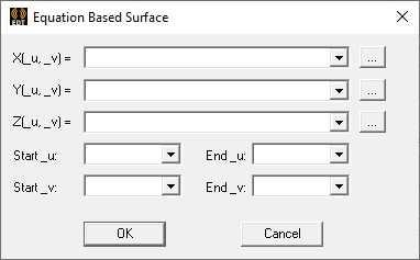 Equation Based Surface dialog.