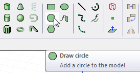 Draw Circle icon selected in Draw Ribbon.