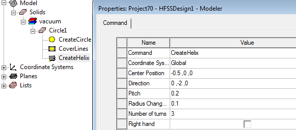 Properties dialog.