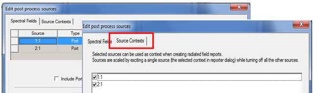 Edit Post Process Sources dialog, Source Controls tab.