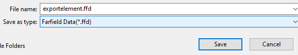 File browser, Save As type set to Farfield Data.