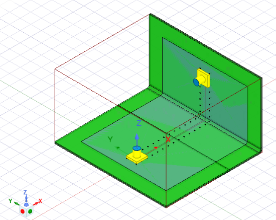 Bent model containing two 3D components.