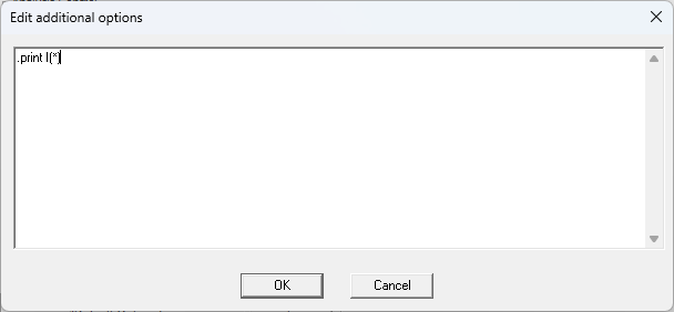 Edit Additional Options Window