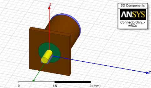 Component displayed in the model viewer. ANSYS logo displayed in the upper right corner of the modeler window.