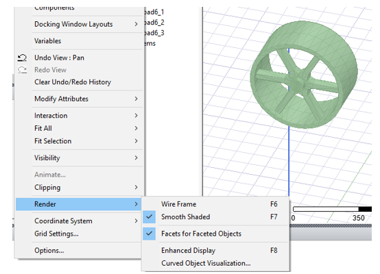 View>Render menu