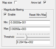 Magnitude filtering dialog box.