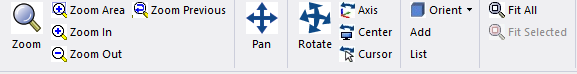 Ribbon showing the Zoom Icon.