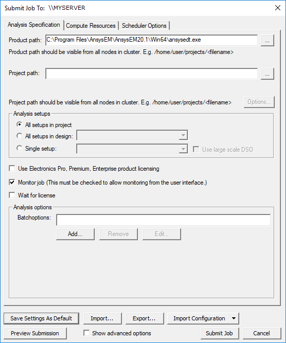 Submit  Job To Window