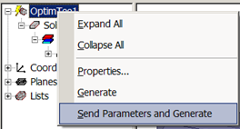 Send Parameters and Generate button.