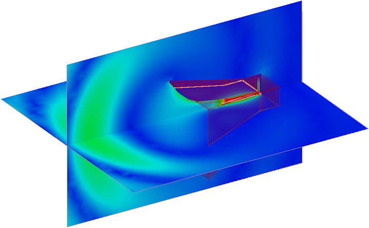 3D View of the broadband ridged horn antenna solution results