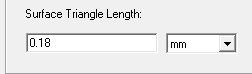 Illustration of the surface Triangle Length parameter changed to 0.18 millimeters