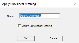 Apply Curvilinear Meshing dialog.