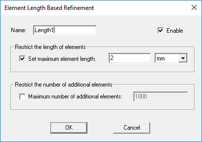 Element Length Based Refinement Window