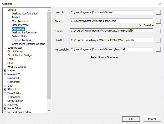Directories Options