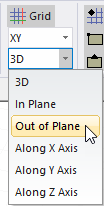 Movement mode drop-down menu, Out of Plane option selected.