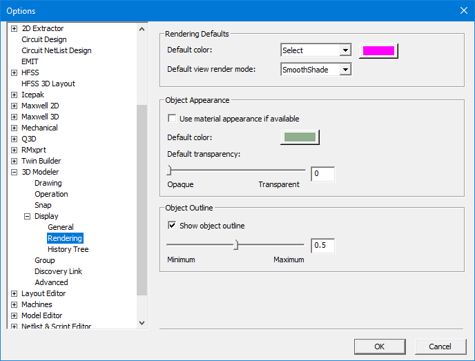 Rendering Options