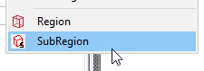 Subregion option highlighted.