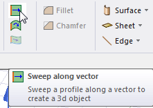 Sweep along vector icon.
