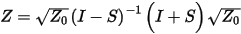 Impedance matrix Z