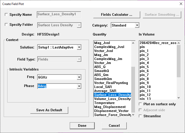 Create Field Plot Window