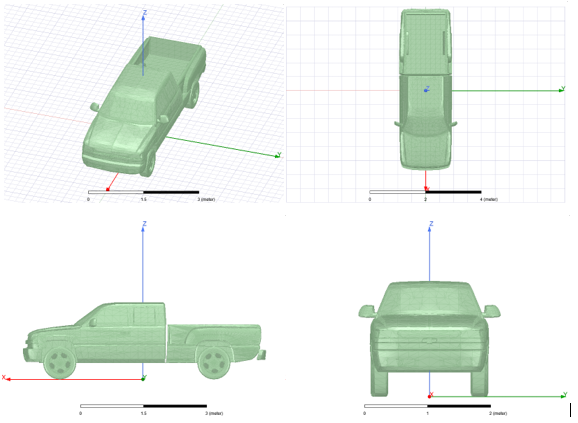Vehicle model from various perspectives.