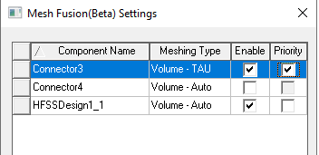 Mesh Fusion Settings dialog.