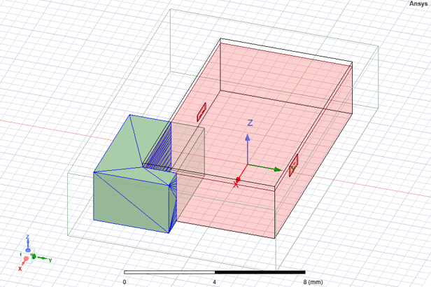 Transparent model with layout component being intersected by a native box, the native box is subtracted at the intersection.