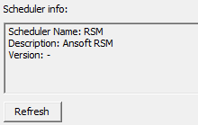 Scheduler info dialog