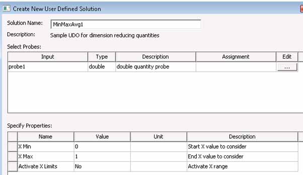 Create New User Defined Solution dialog.