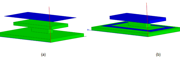 3D object before and after sheet projection. Hidden faces are not covered.