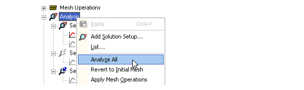 Right-click Analyze menu, Analyze All option highlighted.