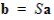 Generalized S matrix equation. b equals S multiplied by a.