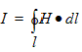 Equation for Ampere's law for a path around the port.
