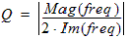Equation for the quality factor.